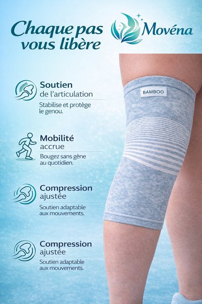 Movéna - Genouillère de Compression en Bambou pour Soulager les douleurs du Genou